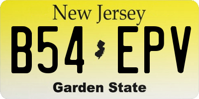 NJ license plate B54EPV