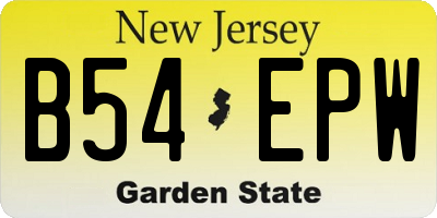 NJ license plate B54EPW