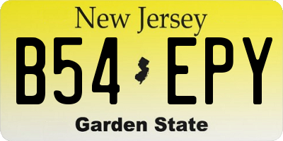 NJ license plate B54EPY