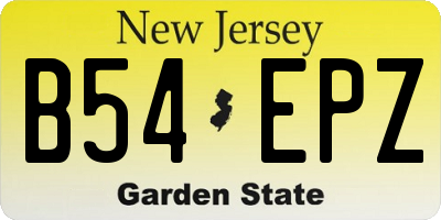 NJ license plate B54EPZ