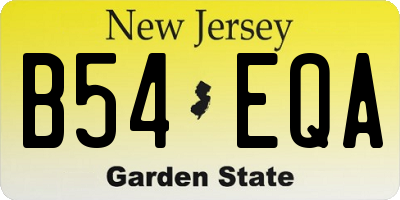 NJ license plate B54EQA