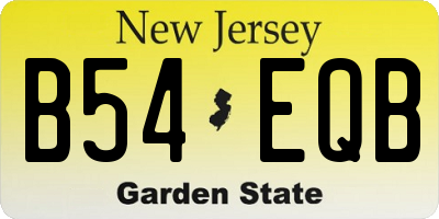 NJ license plate B54EQB