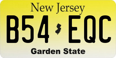 NJ license plate B54EQC
