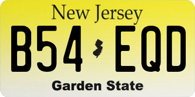 NJ license plate B54EQD