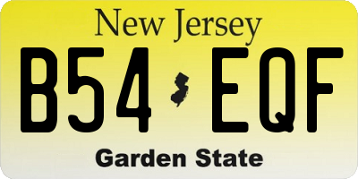 NJ license plate B54EQF