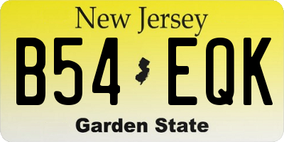 NJ license plate B54EQK