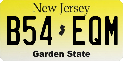 NJ license plate B54EQM