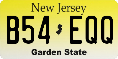 NJ license plate B54EQQ