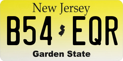 NJ license plate B54EQR