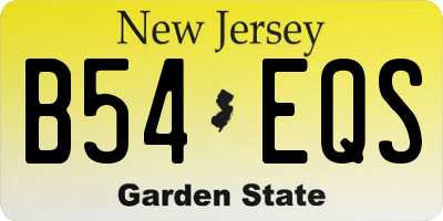 NJ license plate B54EQS