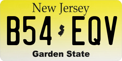 NJ license plate B54EQV