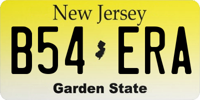 NJ license plate B54ERA