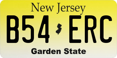 NJ license plate B54ERC