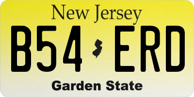 NJ license plate B54ERD