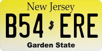 NJ license plate B54ERE