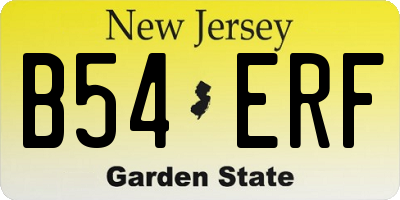 NJ license plate B54ERF