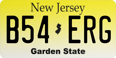 NJ license plate B54ERG