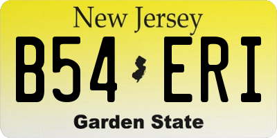 NJ license plate B54ERI