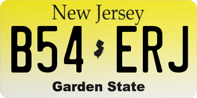 NJ license plate B54ERJ