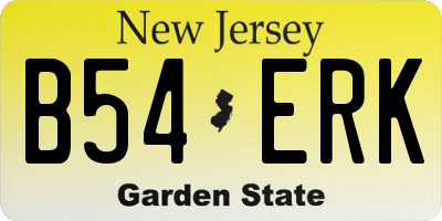 NJ license plate B54ERK