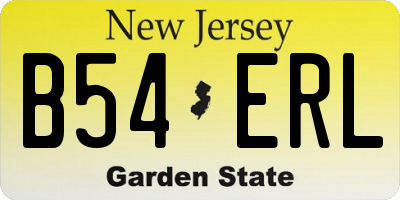 NJ license plate B54ERL