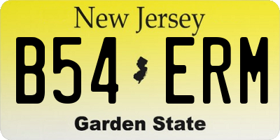 NJ license plate B54ERM