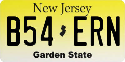 NJ license plate B54ERN
