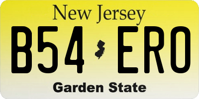 NJ license plate B54ERO