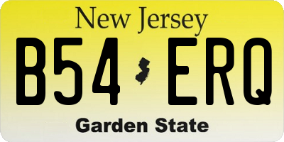 NJ license plate B54ERQ