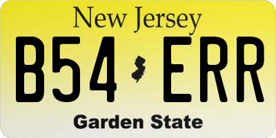 NJ license plate B54ERR