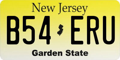 NJ license plate B54ERU