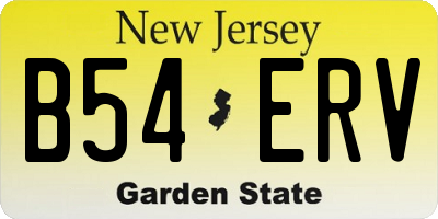 NJ license plate B54ERV