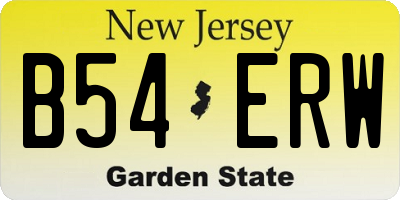 NJ license plate B54ERW