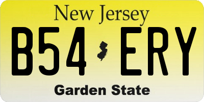 NJ license plate B54ERY