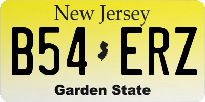 NJ license plate B54ERZ