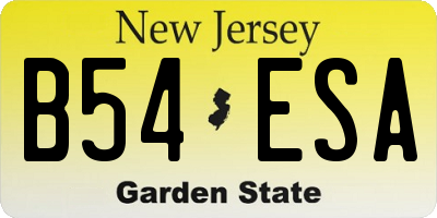 NJ license plate B54ESA