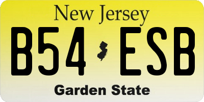NJ license plate B54ESB