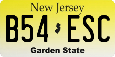 NJ license plate B54ESC
