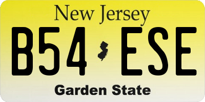 NJ license plate B54ESE