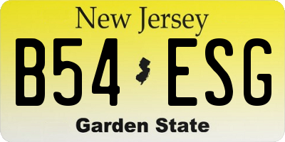 NJ license plate B54ESG