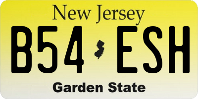 NJ license plate B54ESH