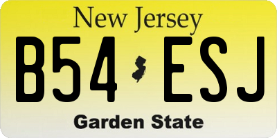 NJ license plate B54ESJ