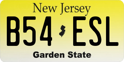 NJ license plate B54ESL