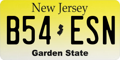 NJ license plate B54ESN