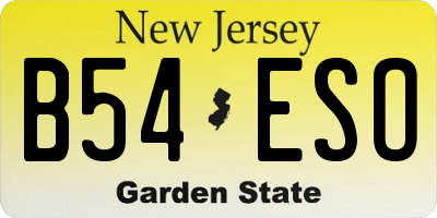 NJ license plate B54ESO