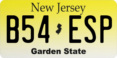 NJ license plate B54ESP