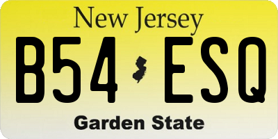 NJ license plate B54ESQ