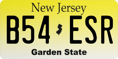 NJ license plate B54ESR