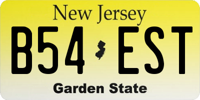 NJ license plate B54EST