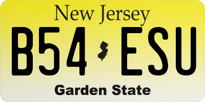 NJ license plate B54ESU